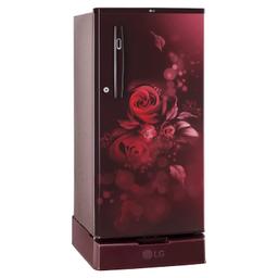 LG 185 L 4 Star Inverter Direct-Cool Single Door Refrigerator (GL-D199OSEY, Scarlet Euphoria, Base stand with drawer)