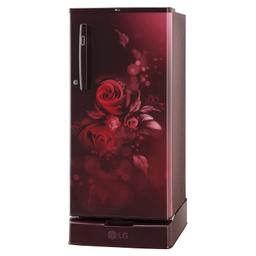 LG 185 L 4 Star Inverter Direct-Cool Single Door Refrigerator (GL-D199OSEY, Scarlet Euphoria, Base stand with drawer)