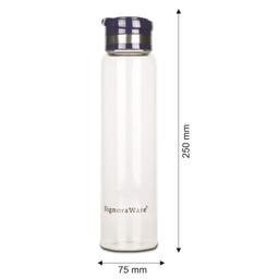 SignoraWare Starlite Borosilicate Glass Water Bottle with Screw Cap | Leak Proof Transparent (1000ml, Set of 1, Clear)