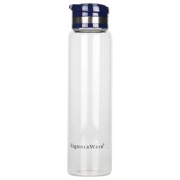 SignoraWare Starlite Borosilicate Glass Water Bottle with Screw Cap | Leak Proof Transparent (1000ml, Set of 1, Clear)