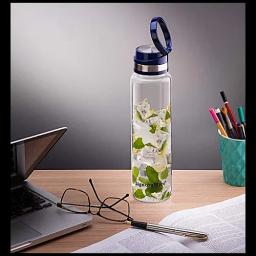 SignoraWare Starlite Borosilicate Glass Water Bottle with Screw Cap | Leak Proof Transparent (1000ml, Set of 1, Clear)