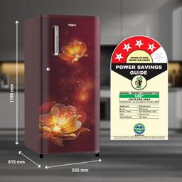 Whirlpool 184 L 4 Star Inverter Direct-Cool Single Door Refrigerator (205 WDE PRM 4S Inv WINE RADIANCE-Z, 2023 Model)