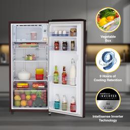 Whirlpool 184 L 4 Star Inverter Direct-Cool Single Door Refrigerator (205 WDE PRM 4S Inv WINE RADIANCE-Z, 2023 Model)