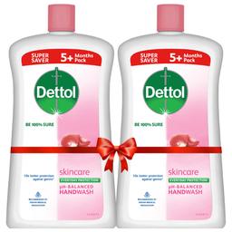 Dettol Liquid Handwash Bottle - Skincare Hand Wash- 900ml (Pack of 2) | pH Balanced | 10x Better Germ Protection