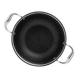 N-Duraa Heavy Thickness Triply Stainless Steel Honey comb Surface Kadai 220mm with Glass Lid & Triply 3 Bonded Layer