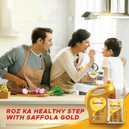 Saffola Gold Refined Cooking oil | Blended of Rice Bran & Sunflower oil | 5 Litre Jar