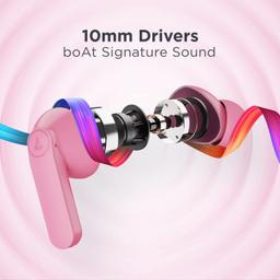 boAt Airdopes 121 PRO Truly Wireless in Ear Ear Buds w/Quad Mic ENx, Low Latency Mode for Gaming, 50H Playtime, IWP, IPX4, Battery Indicator Screen(Mint Bubblegum)