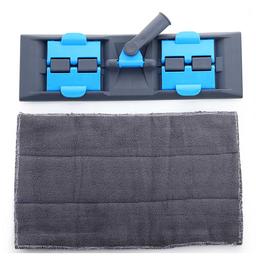 Signoraware Height Adjustable mop Wet and Dry Cleaning Flat Microfiber Floor Cleaning Mop with Telescopic Stainless Steel Long Adjustable Handle Dry Mop, Set of 2, Multicolour