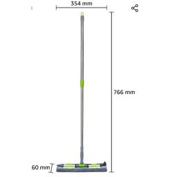 Signoraware Height Adjustable mop Wet and Dry Cleaning Flat Microfiber Floor Cleaning Mop with Telescopic Stainless Steel Long Adjustable Handle Dry Mop, Set of 2, Multicolour