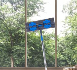 Signoraware Height Adjustable mop Wet and Dry Cleaning Flat Microfiber Floor Cleaning Mop with Telescopic Stainless Steel Long Adjustable Handle Dry Mop, Set of 2, Multicolour