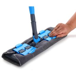 Signoraware Height Adjustable mop Wet and Dry Cleaning Flat Microfiber Floor Cleaning Mop with Telescopic Stainless Steel Long Adjustable Handle Dry Mop, Set of 2, Multicolour