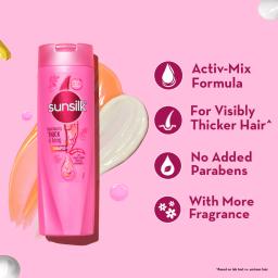 Sunsilk Lusciously Thick & Long Shampoo 650 ml, With Keratin, Yoghut Protein and Macadamia Oil - Thickening Shampoo for Fuller Hair