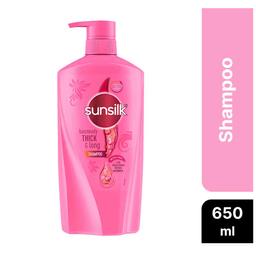 Sunsilk Lusciously Thick & Long Shampoo 650 ml, With Keratin, Yoghut Protein and Macadamia Oil - Thickening Shampoo for Fuller Hair