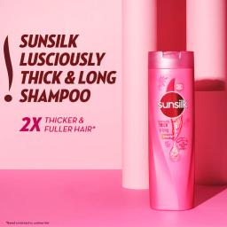Sunsilk Lusciously Thick & Long Shampoo 650 ml, With Keratin, Yoghut Protein and Macadamia Oil - Thickening Shampoo for Fuller Hair