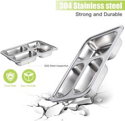 SmartQuick Present Lunch Box For Office, School | Ideal For 12+Year Teenagers | 1200Ml (3 Compartment, Stainless Steel, Multi Colors), 1.2 Liter