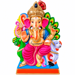 CLAY GANESHA, 100% ECO-FRIENDLY CLAY GANESHA IDOL, Size: 1 Feet