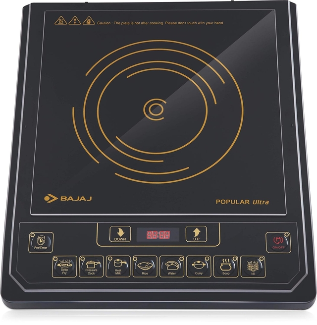 Bajaj Popular Ultra 1400W Induction Cooktop Black, Radiant