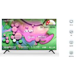 acer 139 cm (55 inches) V PRO Series 4K Ultra HD Smart QLED Google TV AR55QDQGR2851AD