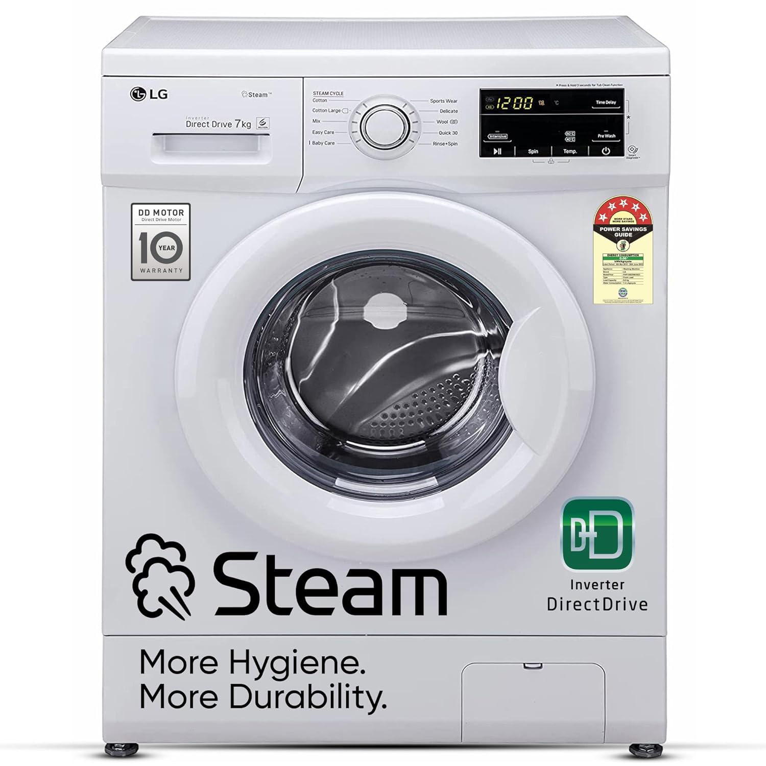 SmartQuick LG 7 Kg, 5 Star, Direct Drive Technology, Steam Wash, 6