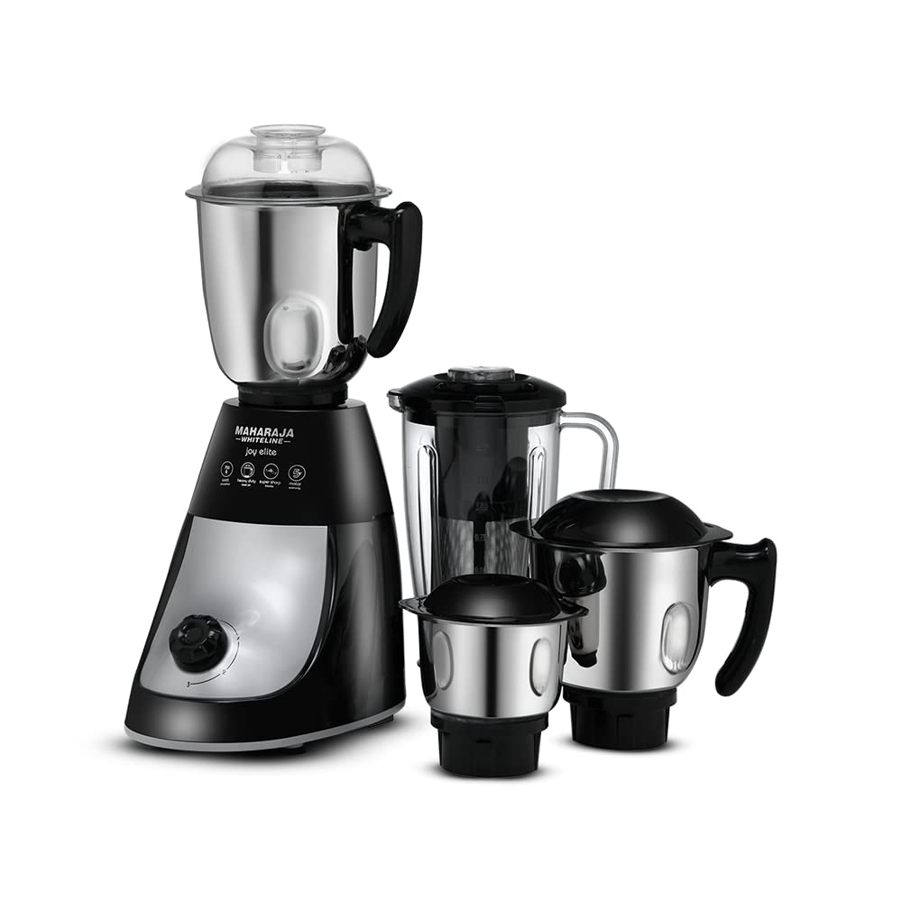 SmartQuick Maharaja Whiteline Joy Elite Mixer Grinder 750 Watt Motor Black Grey